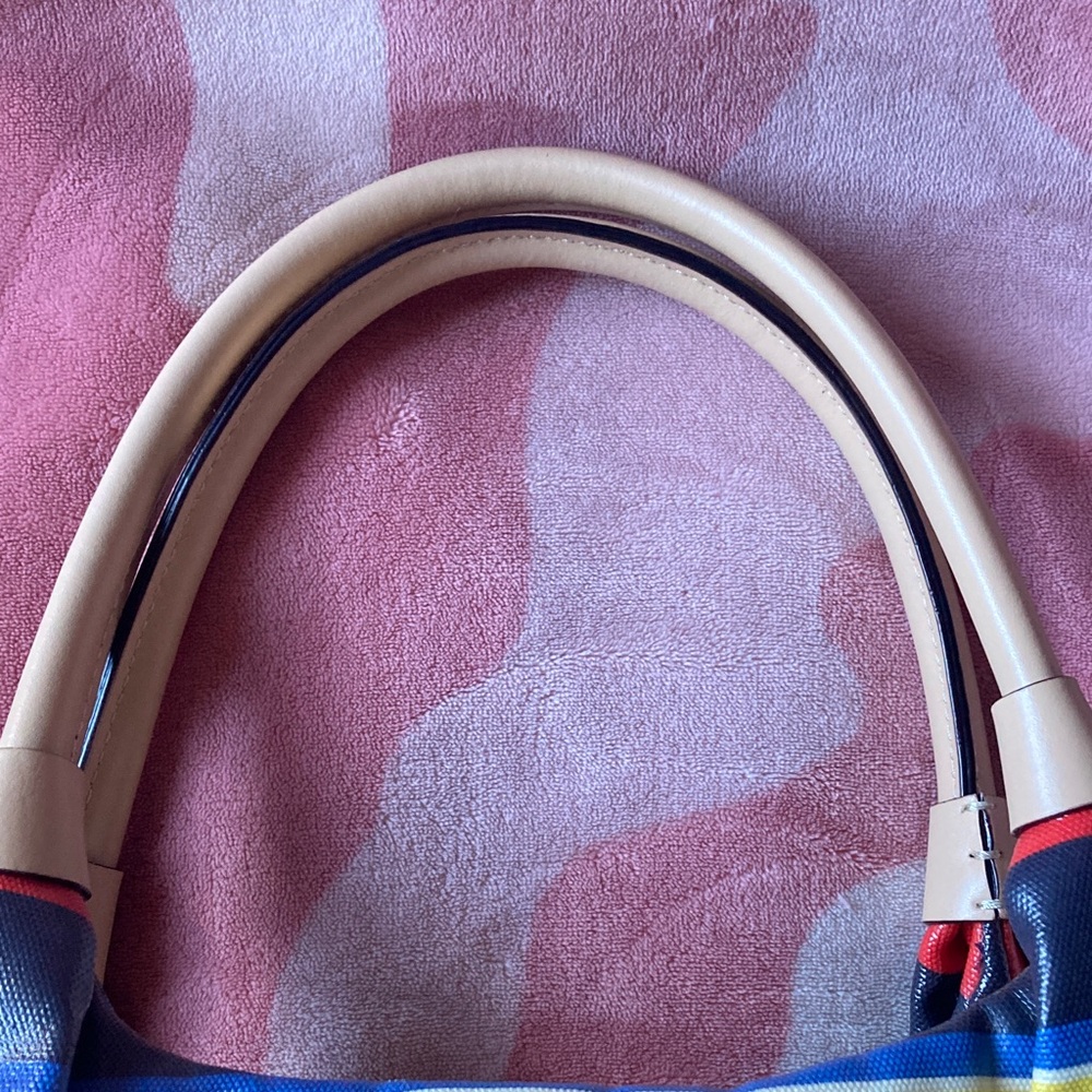Kate Spade Striped Satchel in Yellow, Blue, and Red - Picture 4 of 13
